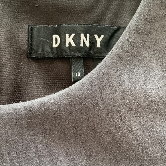 EUC DKNY Charcoal Gray Faux Suede Sleeveless Mini Dress Western Cowgirl Size 10 - Picture 2 of 9